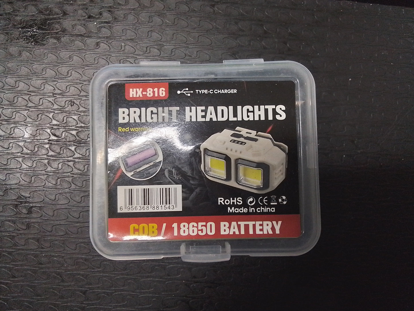 USB Rechargeable headlight.