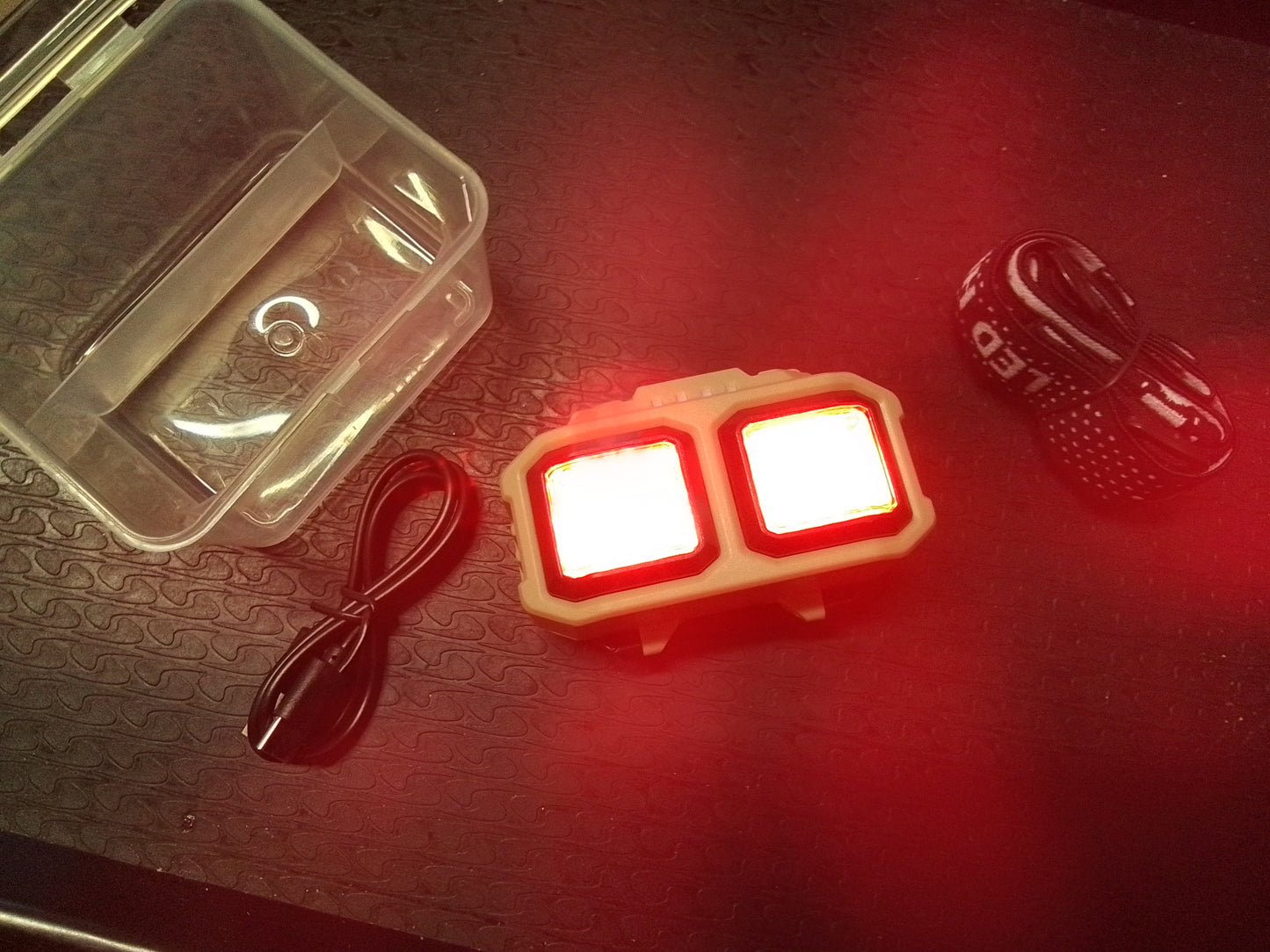 USB Rechargeable headlight.