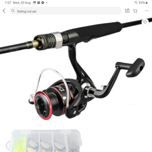 Black butterfly Fishing Rod and Reel Combo with Line and Lures