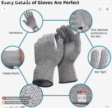 Level 5 Cut-Resistant Safety Gloves (1 Pairs - Large)