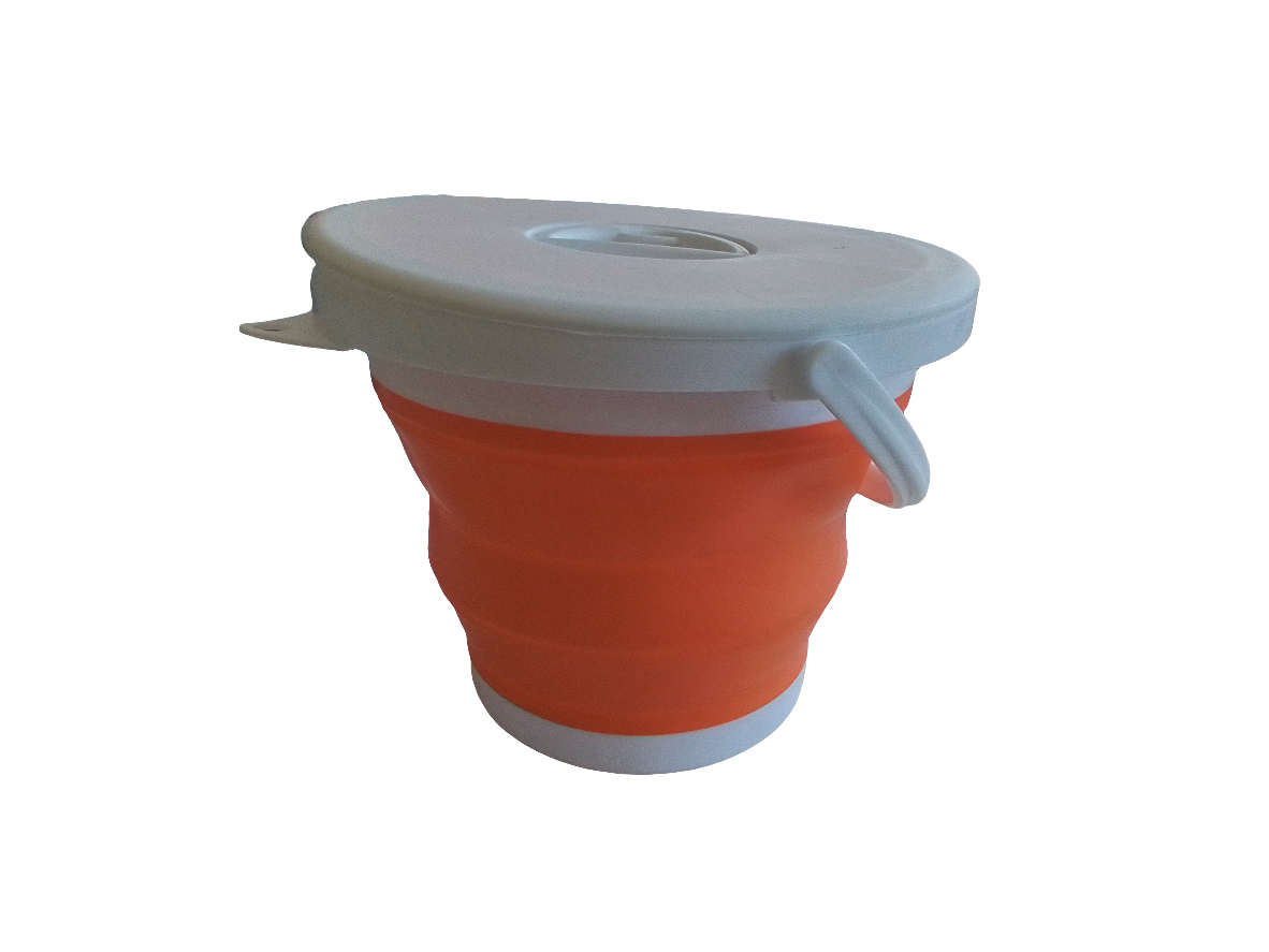 Collapsable bait bucket.