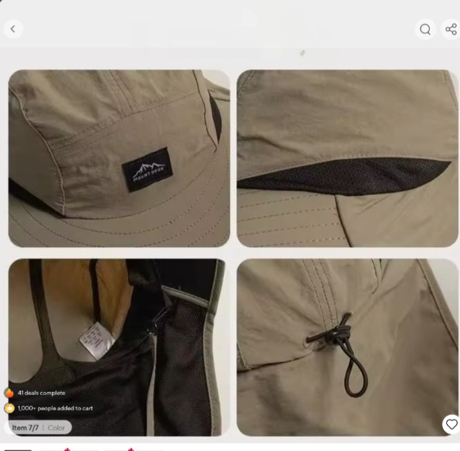 Wide Brim Sun Protection Fishing Shade Hat